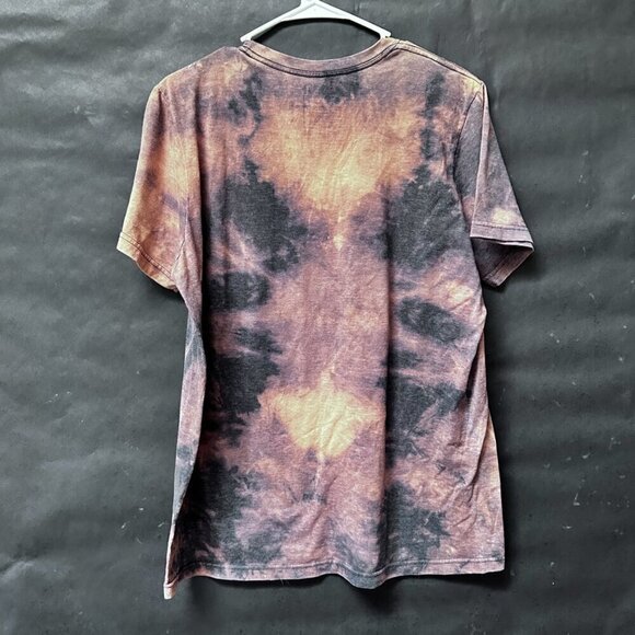 Hurley Tee Shirt Size Large BrowN Tie Dyed Bleached Grunge Distressed - Picture 8 of 8